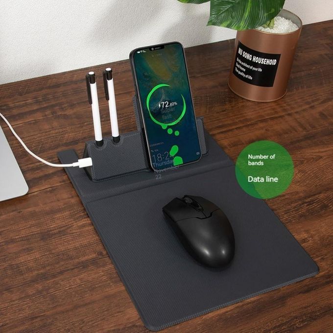 🖱️ Tapis de Souris Multifonction avec Chargeur Sans Fil – Boostez Votre Espace de Travail !