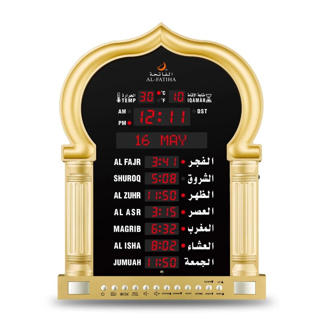 🕌 Horloge Électronique de Prière AL-FATIHA – L’élégance au service de votre spiritualité