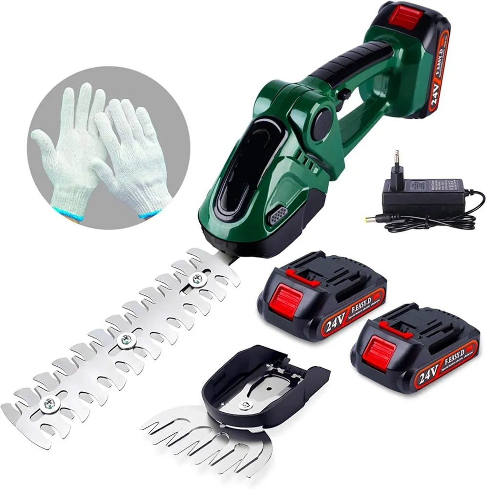🌿 TAILLE-HAIE &amp; COUPE-HERBE ÉLECTRIQUE 2-EN-1 – 24V | PUISSANT, PRÉCIS ET SANS FIL