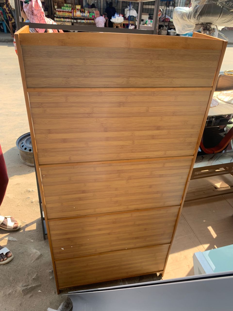 ⭐ ÉTAGÈRE MULTIFONCTION EN BAMBOU – 5 NIVEAUX + 2 TIROIRS